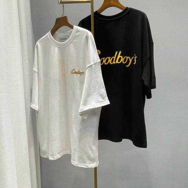 fashion t shirt 2021 goodboy relaxed korean casual silhouette back gold letter print short sleeve, White
fashion t shirt 2021 goodboy relaxed korean casual silhouette back gold letter print short sleeve, White