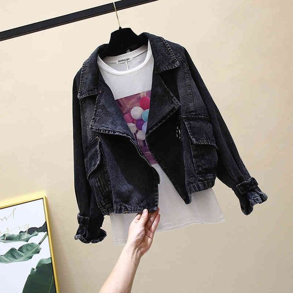 women's jackets autumn fashion denim women long sleeve elastic waist jeans coat female loose blue black outerwear streetwear gb3g, Black;brown
women's jackets autumn fashion denim women long sleeve elastic waist jeans coat female loose blue black outerwear streetwear gb3g, Black;brown