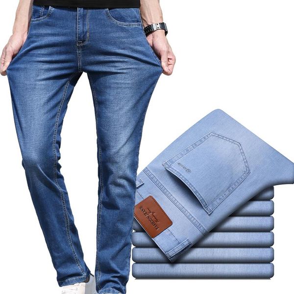 men's jeans arrrive tencel business casual elastic comfort straight denim man pants men trousers black blue high quality
men's jeans arrrive tencel business casual elastic comfort straight denim man pants men trousers black blue high quality