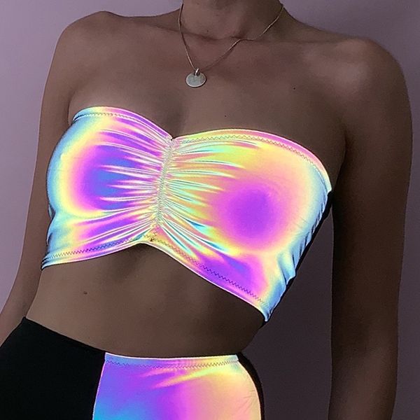 tracksuits women strapless reflective korean backless slim short vest summer fashion elastic trend y2k style, Gray
tracksuits women strapless reflective korean backless slim short vest summer fashion elastic trend y2k style, Gray