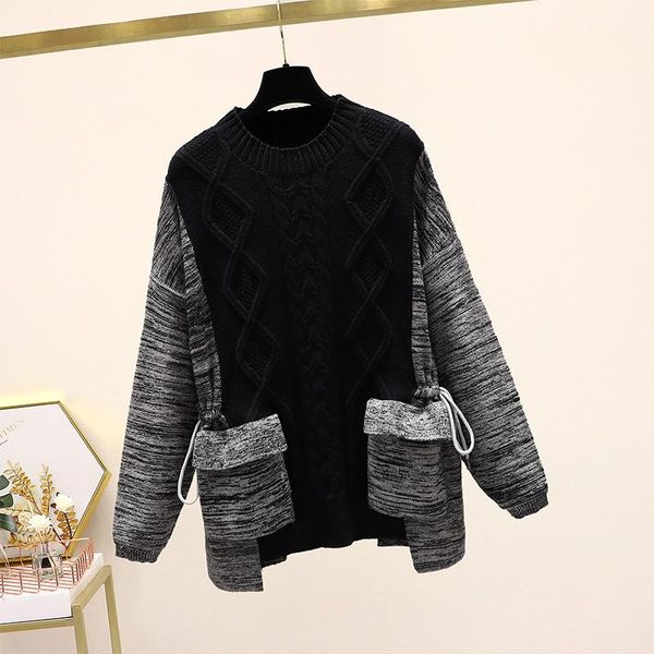 women's sweaters black knitted plus large size oversize korean style fashion pullovers for autumn clothing ladies 2021, White;black
women's sweaters black knitted plus large size oversize korean style fashion pullovers for autumn clothing ladies 2021, White;black