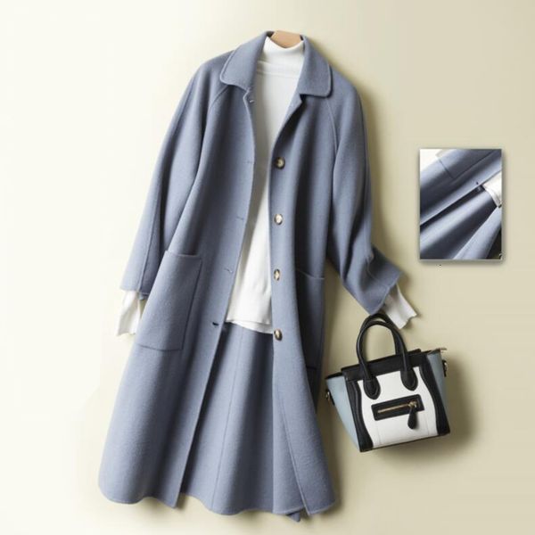 blends korean 100% wool autumn winter double-sided cashmere jacket loose solid female outerwear women coat, Black
blends korean 100% wool autumn winter double-sided cashmere jacket loose solid female outerwear women coat, Black