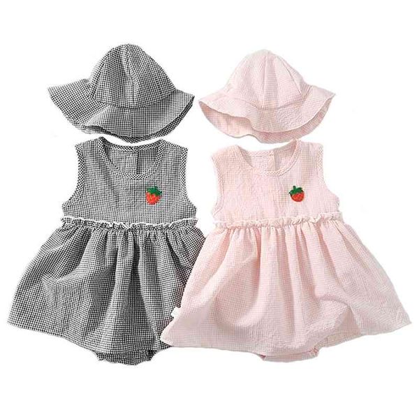 summer lattice vest cotton romper hat two-piece children's sleeveless jumpsuit baby clothing 210417, Blue
summer lattice vest cotton romper hat two-piece children's sleeveless jumpsuit baby clothing 210417, Blue