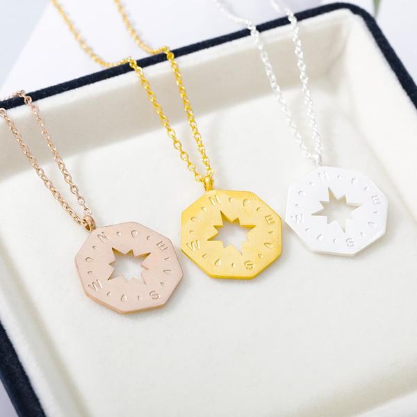 gold compass necklaces for women men geometric octagon hollow pendant collier femme stainless steel chain jewelry traveler gifts, Silver
gold compass necklaces for women men geometric octagon hollow pendant collier femme stainless steel chain jewelry traveler gifts, Silver