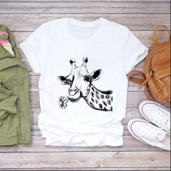 cartoon giraffe flower love valentine womens t shirts fashion 90s print graphic tee, White
cartoon giraffe flower love valentine womens t shirts fashion 90s print graphic tee, White