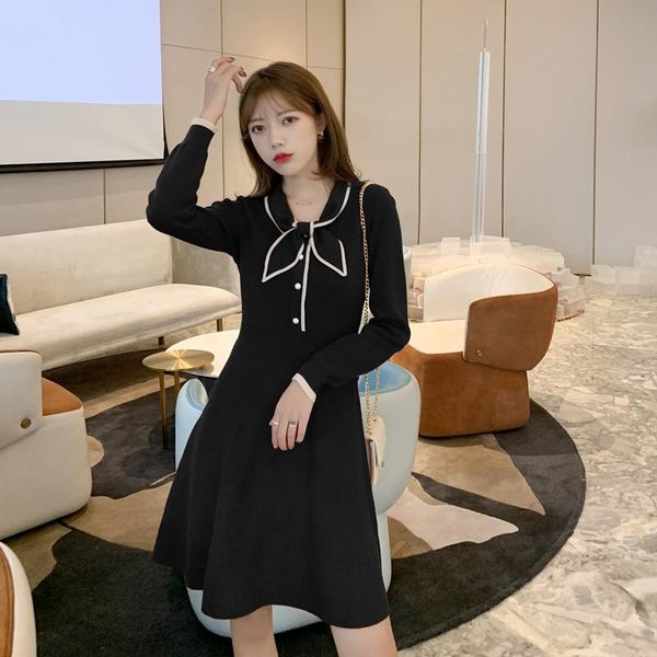 casual dresses of the korean women's dress in autumn and winter 2021, slim bow tie, waist closing long sleeve knitted, Black;gray
casual dresses of the korean women's dress in autumn and winter 2021, slim bow tie, waist closing long sleeve knitted, Black;gray
