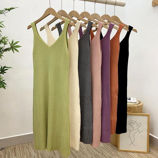 casual dresses knitted dress all-match solid sleeveless v neck tank women spring bottom fashion vestido mujer elastic bodycon, Black;gray
casual dresses knitted dress all-match solid sleeveless v neck tank women spring bottom fashion vestido mujer elastic bodycon, Black;gray