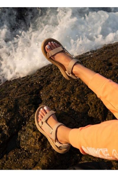 sandals women's beige step trekking, Black