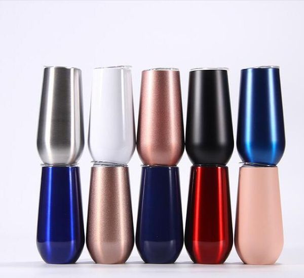 

6oz champagne flute wine tumbler wiine glasses vacuum insulated stainless steel tumbler double wall travel mug