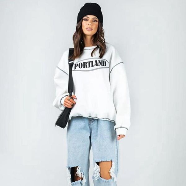 women's hoodies & sweatshirts women casual white fall streetwear letter print long sleeve round neck loose pullover for autumn spring, Black
women's hoodies & sweatshirts women casual white fall streetwear letter print long sleeve round neck loose pullover for autumn spring, Black