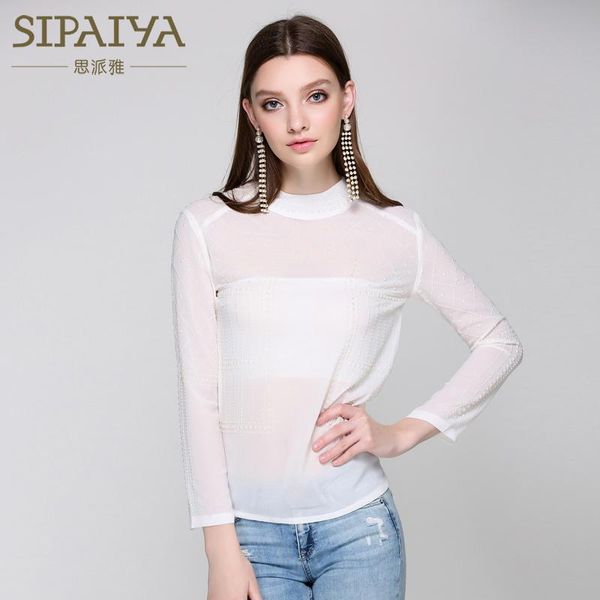 women's t-shirt european station in summer 2021 round neck long sleeve ol shirt heavy industry pearl top, White
women's t-shirt european station in summer 2021 round neck long sleeve ol shirt heavy industry pearl top, White