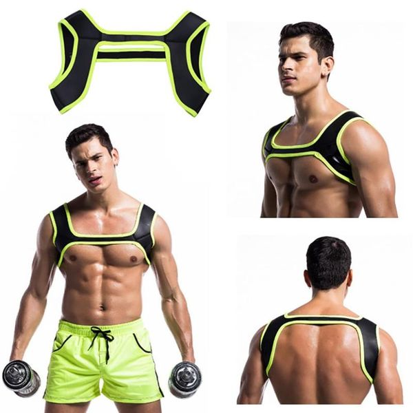 men's sport support fitness train exercises shoulder protectors neoprene harness back, Black;blue
men's sport support fitness train exercises shoulder protectors neoprene harness back, Black;blue
