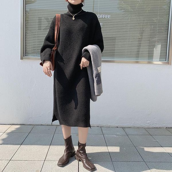 casual dresses make winter han edition easy lazy turtleneck dress female long over-the-knee knitted, Black;gray
casual dresses make winter han edition easy lazy turtleneck dress female long over-the-knee knitted, Black;gray