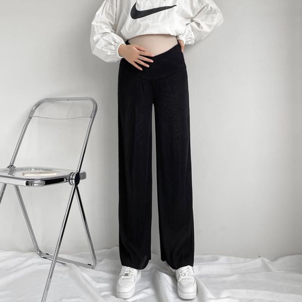 maternity bottoms pregnant women's pants autumn fashion mid-low waist thick knitted wide-leg outer wear belly, White
maternity bottoms pregnant women's pants autumn fashion mid-low waist thick knitted wide-leg outer wear belly, White