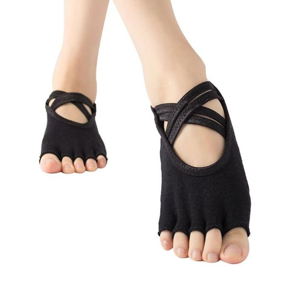 1pair yoga socks cross straps split toes five fingers dance ballet training pilates fitness sports cotton soft, Black
1pair yoga socks cross straps split toes five fingers dance ballet training pilates fitness sports cotton soft, Black