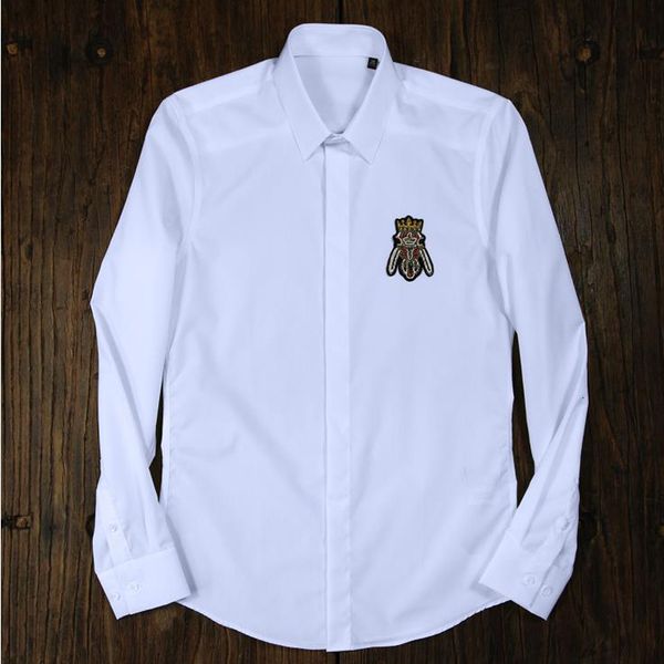 shirt shirt crown bee embroidery shirt men 100% pure cotton long sleeve slim business male shirts plus size -4xl, White;black
shirt shirt crown bee embroidery shirt men 100% pure cotton long sleeve slim business male shirts plus size -4xl, White;black