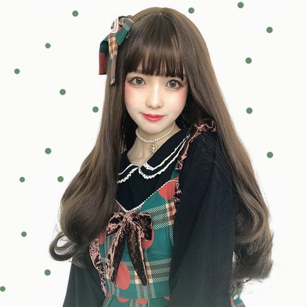 synthetic wigs difei fashion gradient brown black wavy with bangs long hair lifelike cosplay girl
synthetic wigs difei fashion gradient brown black wavy with bangs long hair lifelike cosplay girl