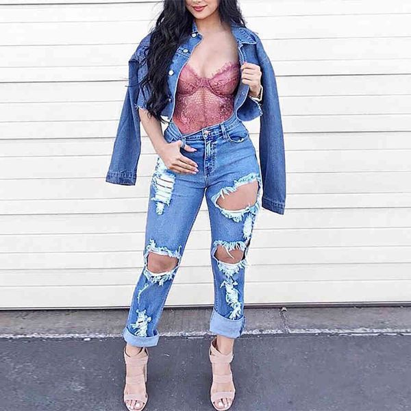 ripped jeans for women vintage ankle length denim pants high waisted slim elasticity female casual pencil 210428, Blue
ripped jeans for women vintage ankle length denim pants high waisted slim elasticity female casual pencil 210428, Blue