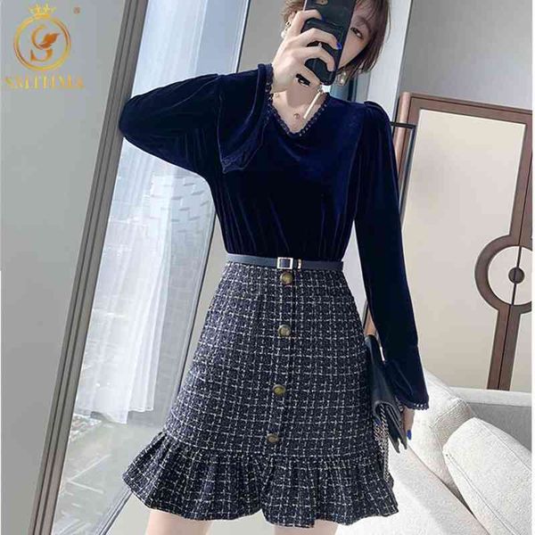 fashion runway spring trumpet mermaid dress women's flare sleeves vintage velvet patchwork tweed vestido de mujer 210520, Black;gray
fashion runway spring trumpet mermaid dress women's flare sleeves vintage velvet patchwork tweed vestido de mujer 210520, Black;gray