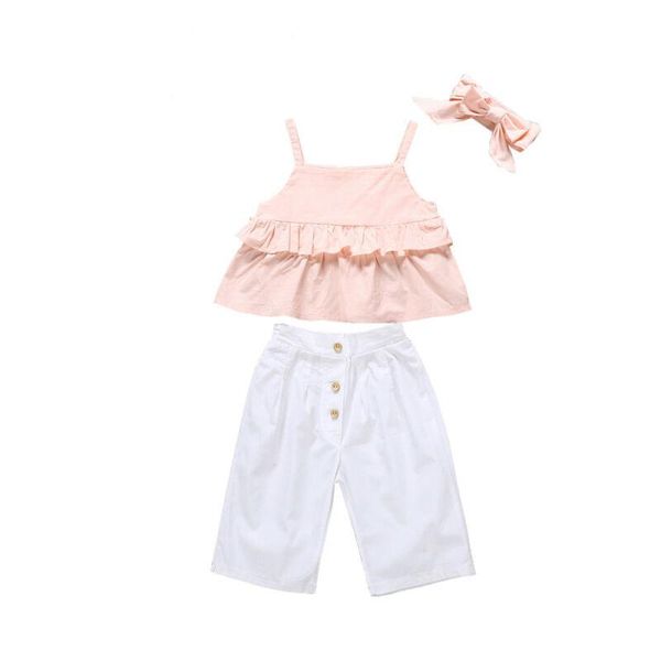summer 3pcs toddler kid baby girl ruffle sling long pants outfit clothes set clothing sets, White
summer 3pcs toddler kid baby girl ruffle sling long pants outfit clothes set clothing sets, White
