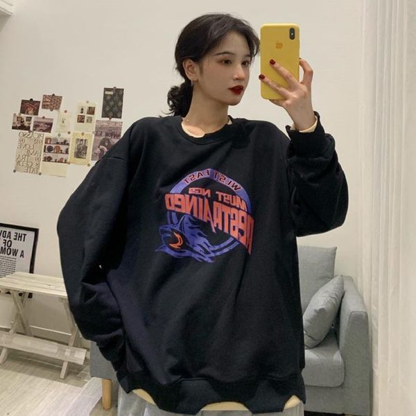 women's hoodies & sweatshirts korean fashion o-neck letter printing plus size sweatshirt 2021 autumn harajuku loose long sleeve pullove, Black
women's hoodies & sweatshirts korean fashion o-neck letter printing plus size sweatshirt 2021 autumn harajuku loose long sleeve pullove, Black