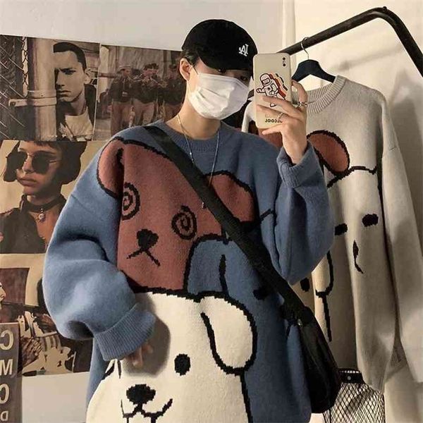 sweater men autumn and winter thickening loose streetwear korean style knit sweaters fashion trend personalized couple clothes 210813, White;black
sweater men autumn and winter thickening loose streetwear korean style knit sweaters fashion trend personalized couple clothes 210813, White;black