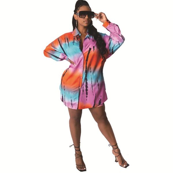 casual dresses 2021 women fashion tlapel long sleeve gradient color printing loose tie dye single breasted shirt autumn, Black;gray
casual dresses 2021 women fashion tlapel long sleeve gradient color printing loose tie dye single breasted shirt autumn, Black;gray