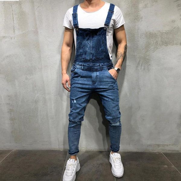 men's jeans 2021 fashion ripped jumpsuits ankle length pure color distressed denim bib overalls for men suspender pants blue
men's jeans 2021 fashion ripped jumpsuits ankle length pure color distressed denim bib overalls for men suspender pants blue