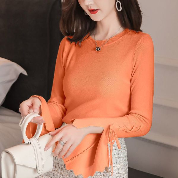 korean feminine knitted sweater fashion cross lace up woman long sleeve o neck pullover 10i 210420, White;black
korean feminine knitted sweater fashion cross lace up woman long sleeve o neck pullover 10i 210420, White;black