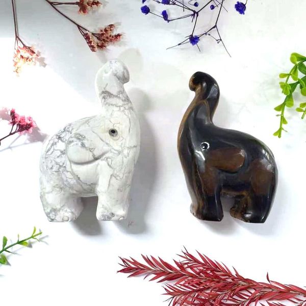 decorative objects & figurines natural crystal hand carving tiger eye howlite elephant for geomantic omen and gift yjl
decorative objects & figurines natural crystal hand carving tiger eye howlite elephant for geomantic omen and gift yjl