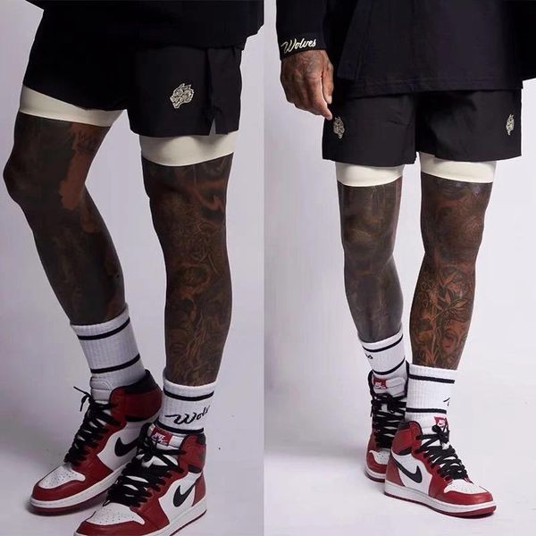 men's shorts fake two pieces of american hip-hop 2021 loose casual sports basketball beach ins couples women general, White;black
men's shorts fake two pieces of american hip-hop 2021 loose casual sports basketball beach ins couples women general, White;black