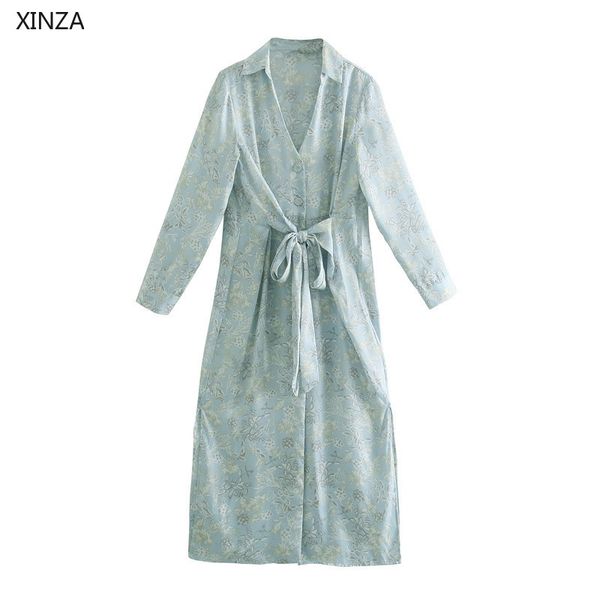 casual dresses women summer knotted shirt long sleeve print elegant midi woman fashion side vents sky blue party 0kf8, Black;gray
casual dresses women summer knotted shirt long sleeve print elegant midi woman fashion side vents sky blue party 0kf8, Black;gray