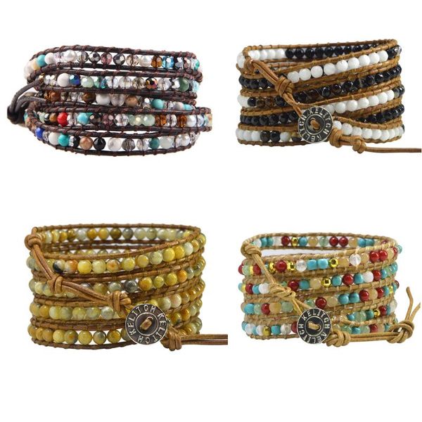 tennis kelitch leather rope 5 wrap long bracelets bangles natural stone beaded strand handmade women men jewelry 2021, Golden;silver
tennis kelitch leather rope 5 wrap long bracelets bangles natural stone beaded strand handmade women men jewelry 2021, Golden;silver