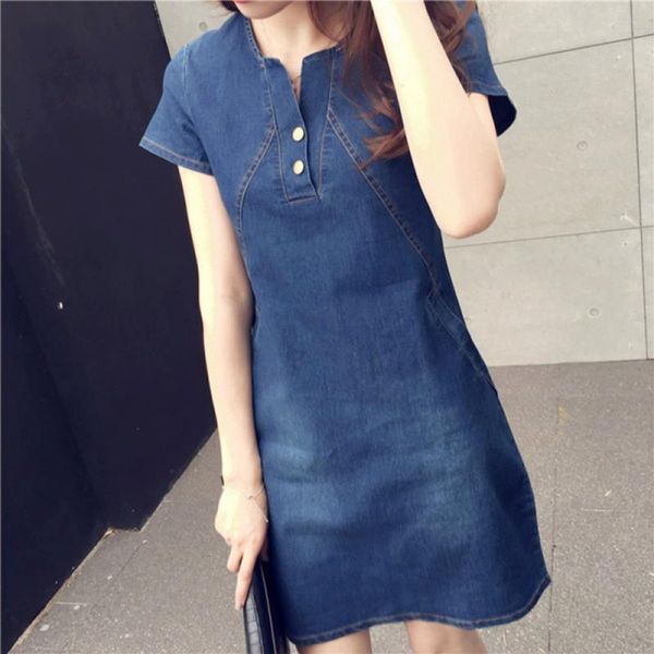 women dress casual summer denim v-neck elegant cowboy long section jeans plus size, Black;gray
women dress casual summer denim v-neck elegant cowboy long section jeans plus size, Black;gray