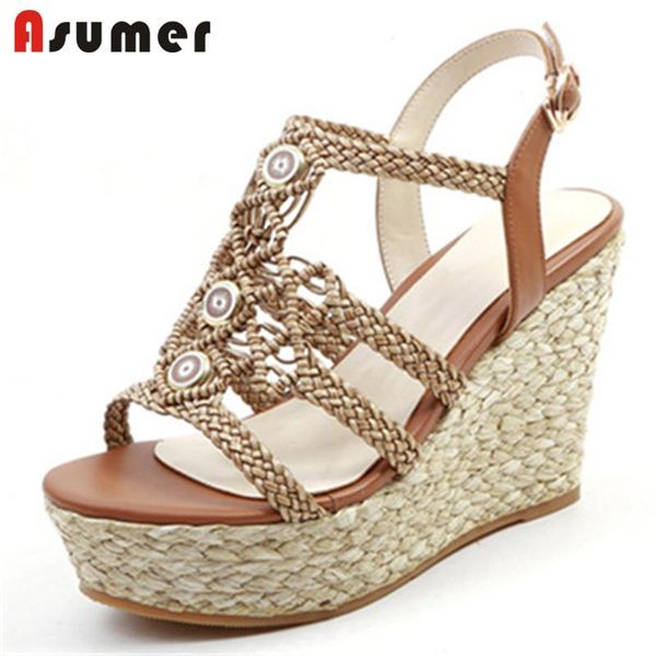 sandals asumer 2021 wedges platform ladies shoes weave bohemian style casual buckle fashion, Black
sandals asumer 2021 wedges platform ladies shoes weave bohemian style casual buckle fashion, Black