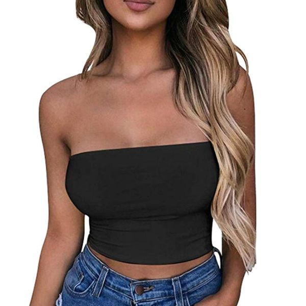 women's tanks & camis blouse strapless bandeau crop shirt off shoulder elastic tube bra women ik88, White
women's tanks & camis blouse strapless bandeau crop shirt off shoulder elastic tube bra women ik88, White