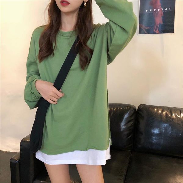 women's t-shirt plus size clothing split solid o-neck casual spring and autumn harajuku female long sleeve vetement femme t-shirts, White
women's t-shirt plus size clothing split solid o-neck casual spring and autumn harajuku female long sleeve vetement femme t-shirts, White