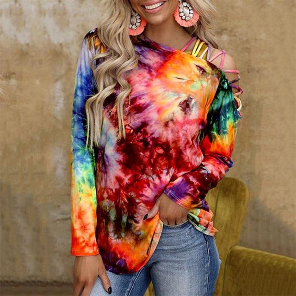 women's t-shirt casual t shirt women fashion tie dye tee shirts print off shoulder long sleeve female pullover woman clothes ropa, White
women's t-shirt casual t shirt women fashion tie dye tee shirts print off shoulder long sleeve female pullover woman clothes ropa, White
