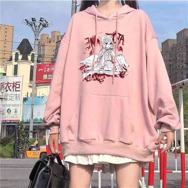 women's anime hoodie winter kawaii fashion sweatshirt hip hop long sleeve print vintage oversized cute 210809, Black
women's anime hoodie winter kawaii fashion sweatshirt hip hop long sleeve print vintage oversized cute 210809, Black
