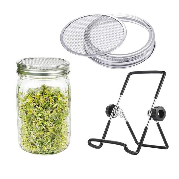 1set seed sprouter germination cover kit sprouting mason jars with stainless steel strainer lids germinator planters & pots
1set seed sprouter germination cover kit sprouting mason jars with stainless steel strainer lids germinator planters & pots