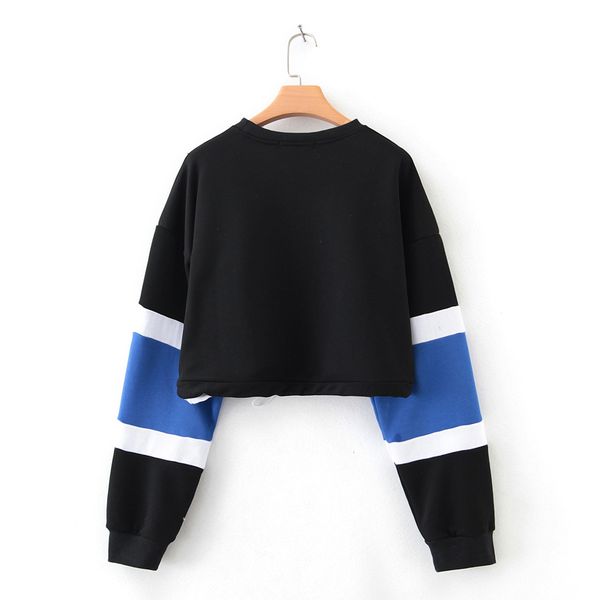 women's hoodies & sweatshirts fashion cropped hoodie womens long sleeve splcing color female sweatshirt pullover short blouse streetwe, Black
women's hoodies & sweatshirts fashion cropped hoodie womens long sleeve splcing color female sweatshirt pullover short blouse streetwe, Black