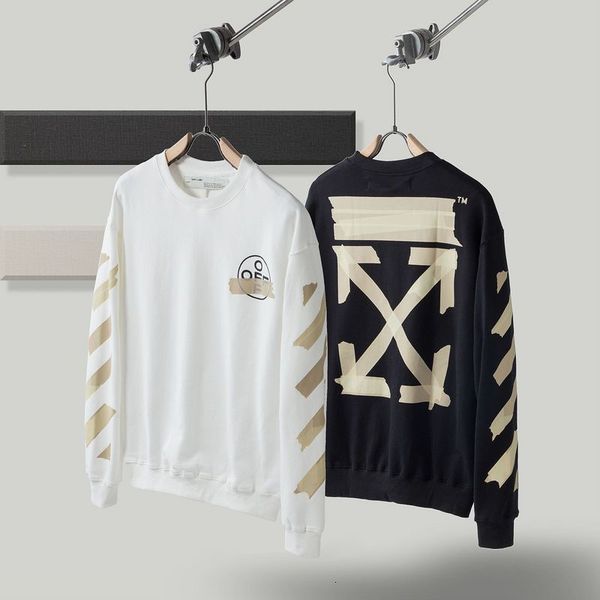 fashion fleece sweater hoodie hoody high street ow tide brand round neck tape printed men's and women's loose sweater, Black
fashion fleece sweater hoodie hoody high street ow tide brand round neck tape printed men's and women's loose sweater, Black