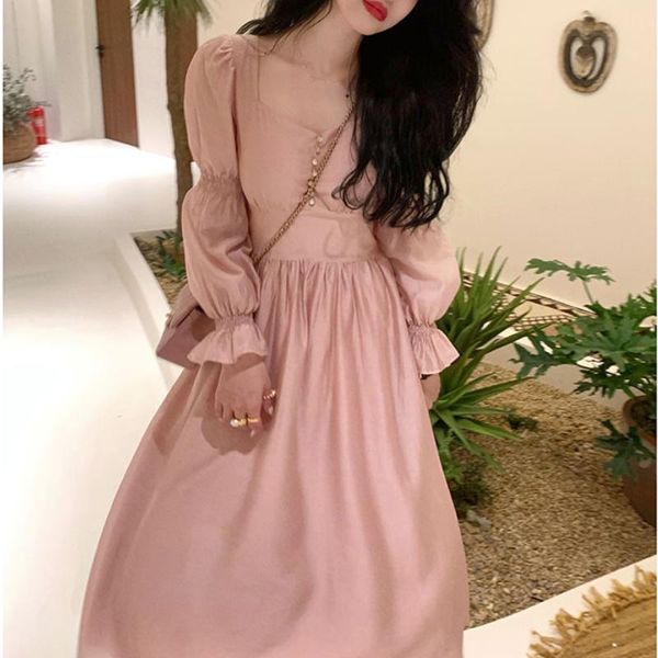 casual dresses designer france elegant dress women bubble sleeve evening party midi pink beach summer clothes korean ladies 2021, Black;gray
casual dresses designer france elegant dress women bubble sleeve evening party midi pink beach summer clothes korean ladies 2021, Black;gray