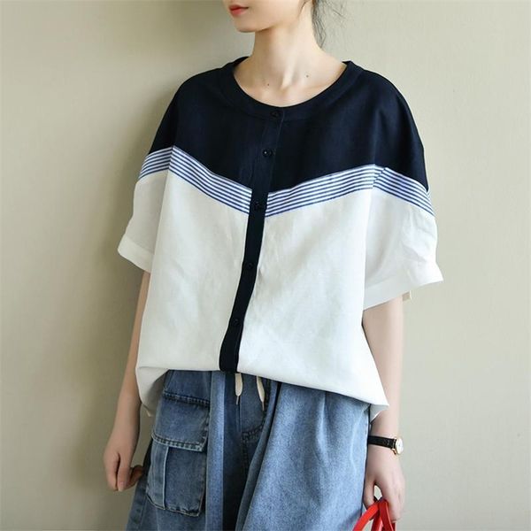 summer korea fashion women short sleeve loose t-shirt all-matched casual patchwork o-neck cotton linen tee shirt femme m111 210512, White
summer korea fashion women short sleeve loose t-shirt all-matched casual patchwork o-neck cotton linen tee shirt femme m111 210512, White