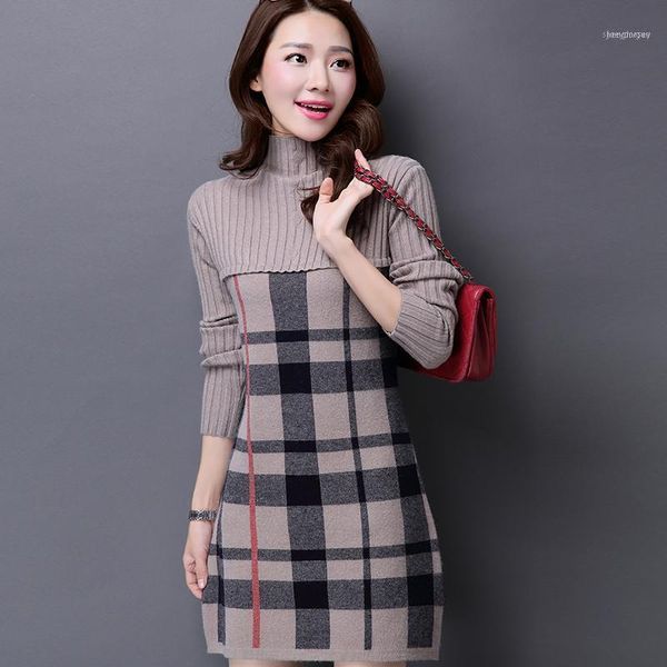 wholesale-turtleneck plaid long sweater dress for woman 2021 autumn winter patchwork fashion slim computer knitted woolen female1, White;black
wholesale-turtleneck plaid long sweater dress for woman 2021 autumn winter patchwork fashion slim computer knitted woolen female1, White;black