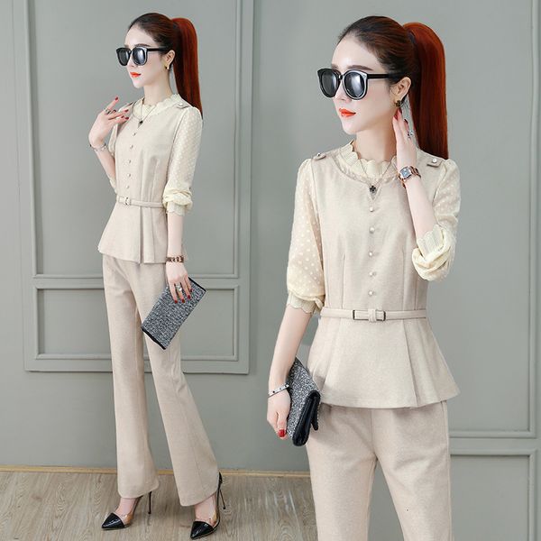 women's two piece pants spring and autumn office temperament 2 sets womens outfit splice casual korean fashion waist female 2p, White
women's two piece pants spring and autumn office temperament 2 sets womens outfit splice casual korean fashion waist female 2p, White