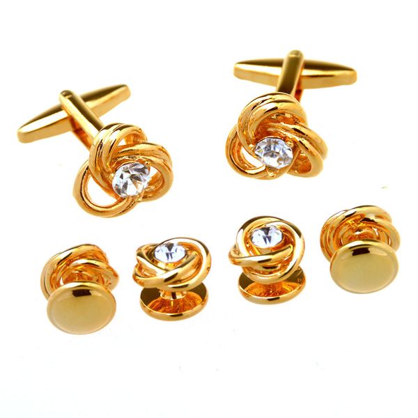 high qualiry new gold knot cufflink and button set men shirt accessory cufflink set with crystal, Silver;golden
high qualiry new gold knot cufflink and button set men shirt accessory cufflink set with crystal, Silver;golden