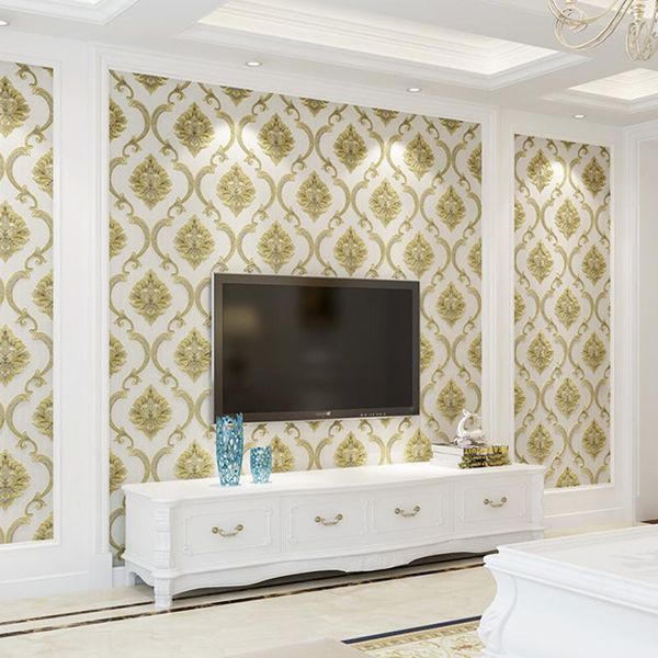 wallpapers fine press damascus non woven wallpaper 3d european living room bedroom home decoration w120