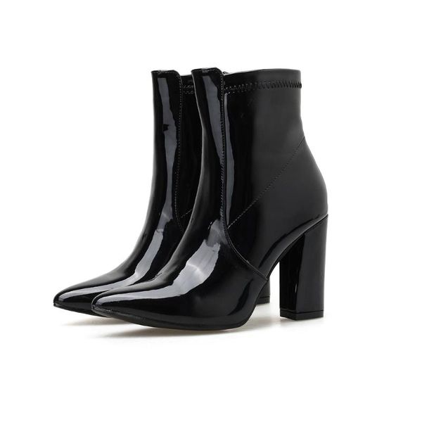 boots lanlojer 2021 autumn winter women ankle patent leather pumps short pointed toe high heels ladies motorcycle, Black
boots lanlojer 2021 autumn winter women ankle patent leather pumps short pointed toe high heels ladies motorcycle, Black