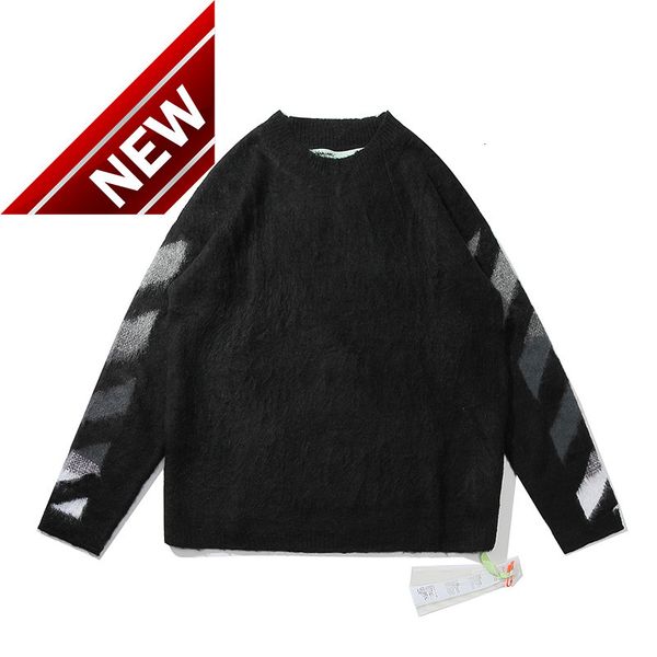 off style sweater white gradient arrstyle male and female lovers street st zipper coat round neck mohair, White;black
off style sweater white gradient arrstyle male and female lovers street st zipper coat round neck mohair, White;black